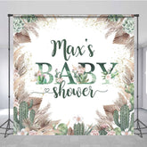 Aperturee - Aperturee Boho Floral Cactus Desert Custom Baby Shower Backdrop